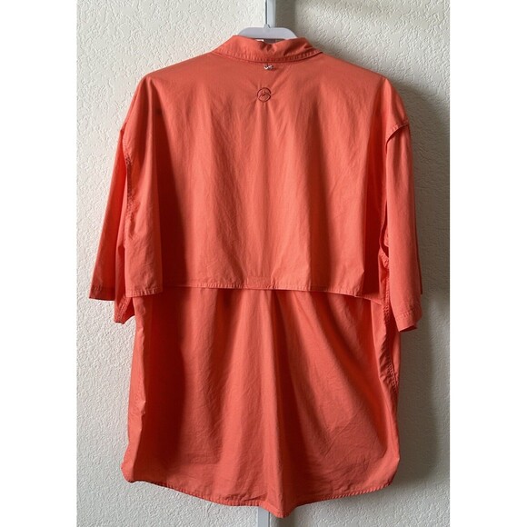 Magellan Outdoor Fish Gear Mens Vented Orange Short Sleeve Shirt Size XL - Picture 4 of 10